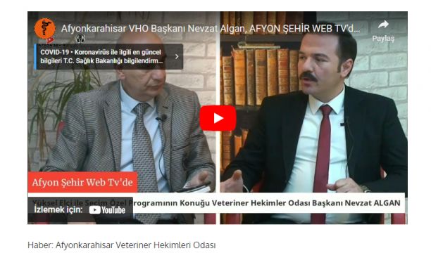 Oda Başkanımız Muhammed Nevzat Algan, AFYON ŞEHİR WEB TV’de açıklamalarda bulundu