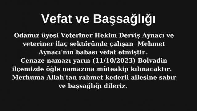 Vefat ve Başsağlığı